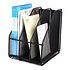 Decopatent Brievenhouder / Documentenhouder met 3 vakken- Tijdschriftencassette metaal - tijdschriftenhouder - Mesh bureau organizer - sorteerbak - tijdschrifthouder - Kleur: Zwart – Decopatent®