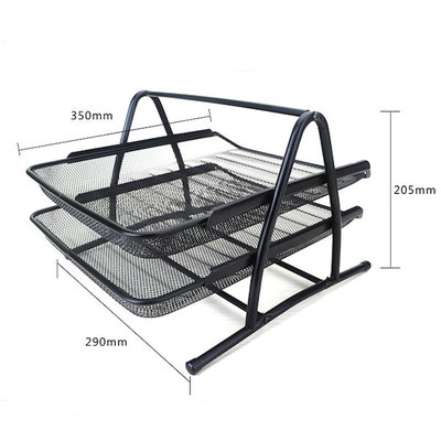 Decopatent Brievenbak met 2 vakken - postbakje van metaal voor documenten met 2 uitschuifbare lagen - sorteerrek - brievenbakjes - Documentenhouder - Kleur: Zwart – Decopatent®