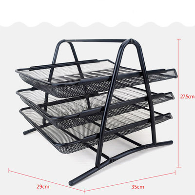 Decopatent Brievenbak met 3 vakken - postbakje van metaal voor documenten met 3 uitschuifbare lagen - sorteerrek - brievenbakjes - Documentenhouder - Kleur: Zwart – Decopatent®