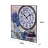 Decopatent Canvas Schilderij Wandklok LAVENDEL FLOWERS & BOOKS 38 Cm met Klok - Wand Klok Landelijk / Brocante - Canvasklok - Canvas Wandklokken met Klok - Keukenklok - Muurklok Wand Klok - Afm. 38 x 38 Cm - Decopatent®