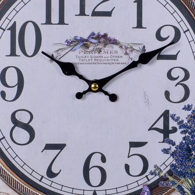 Decopatent Canvas Schilderij Wandklok LAVENDEL FLOWERS & GARDEN 38 Cm met Klok - Wand Klok Landelijk / Brocante - Canvasklok - Canvas Wandklokken met Klok - Keukenklok - Muurklok Wand Klok - Afm. 38 x 38 Cm - Decopatent®