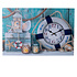 Decopatent XL Canvas Schilderij Wandklok ZEEZICHT ZEEBOEI & SCHELPEN met Klok - Wand Klok Landelijk / Brocante - Canvasklok - Canvas Wandklokken met Klok - Keukenklok - Muurklok Wand Klok - Afm. 60 x 40 Cm - Decopatent®