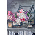 Decopatent XL Canvas Schilderij Wandklok CLOCK GARDENHOUSE CANDLES & FLOWERS met Klok - Wand Klok Landelijk / Brocante - Canvasklok - Canvas Wandklokken met Klok - Keukenklok - Muurklok Wand Klok - Afm. 60 x 40 Cm - Decopatent®