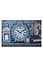 Decopatent XL Canvas Schilderij Wandklok CLOCK LANTARN CANDLE & FLOWERS met Klok - Wand Klok Landelijk / Brocante - Canvasklok - Canvas Wandklokken met Klok - Keukenklok - Muurklok Wand Klok - Afm. 60 x 40 Cm - Decopatent®