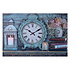 Decopatent XL Canvas Schilderij Wandklok CLOCK LANTARN CANDLE & FLOWERS met Klok - Wand Klok Landelijk / Brocante - Canvasklok - Canvas Wandklokken met Klok - Keukenklok - Muurklok Wand Klok - Afm. 60 x 40 Cm - Decopatent®