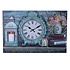 Decopatent XL Canvas Schilderij Wandklok CLOCK LANTARN CANDLE & FLOWERS met Klok - Wand Klok Landelijk / Brocante - Canvasklok - Canvas Wandklokken met Klok - Keukenklok - Muurklok Wand Klok - Afm. 60 x 40 Cm - Decopatent®