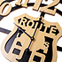 Decopatent XL Grote 60 Cm. Ronde Houten Wandklok ROUTE 66 - Wand Klok USA Modern / Retro / Vintage / Mancave - Wandklok Route 66 - Wandklokken Rond - Keukenklok - Muurklok Wand Klok - Hout / Zwart - Afm. 60 x 60 Cm - Decopatent® 