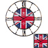 Decopatent XL Grote Ronde Wandklok Industrieel 60 Cm met Engelse Vlag & Tekst: KEEP CALM and Carry On - UK Wand Klok Modern / Retro Rond Zwart - Industriële Wandklokken - Keukenklok - Muurklok Wand Klok - Afm. 60 x 60 Cm - Decopatent®