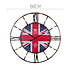 Decopatent XL Grote Ronde Wandklok Industrieel 60 Cm met Engelse Vlag & Tekst: KEEP CALM and Carry On - UK Wand Klok Modern / Retro Rond Zwart - Industriële Wandklokken - Keukenklok - Muurklok Wand Klok - Afm. 60 x 60 Cm - Decopatent®