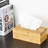 Decopatent Bamboe Tissue box - Tissuehouder voor tissues - Rechthoekige Tissuedoos - Tissuebox voor in Wc, Badkamer of Keuken - Houten Zakdoekendoos - Zakdoekjes houder van hout - Tafel model- Decopatent®
