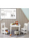 Decopatent Kindertafel met stoeltjes van hout – 1 tafel en 2 stoelen voor kinderen - Wit - Kleurtafel / speeltafel / knutseltafel / tekentafel / zitgroep set - Decopatent®