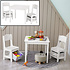 Decopatent Kindertafel met stoeltjes van hout – 1 tafel en 2 stoelen voor kinderen - Wit - Kleurtafel / speeltafel / knutseltafel / tekentafel / zitgroep set - Decopatent®