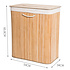 Decopatent Grote Bamboe Wasmand 2 vakken met Deksel & stoffen Waszak - Bamboe wasbox wassorteerder - Inhoud wasmand 110 liter - Wasmand voor wasgoed - Wasmanden Opvouwbaar - Dubbele Wasmand met deksel - Kleur: Naturel - Decopatent®