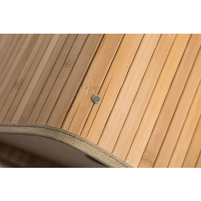 Decopatent Grote Bamboe Hoek Wasmand 1 vak met Deksel & stoffen Waszak - Bamboe wasbox wassorteerder Driehoek - Inhoud wasmand 100 liter - Wasmand voor wasgoed - Wasmanden Opvouwbaar - Wasmand met deksel - Kleur: Naturel - Decopatent®