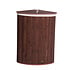 Decopatent Grote Bamboe Hoek Wasmand 1 vak met Deksel & stoffen Waszak - Bamboe wasbox wassorteerder Driehoek - Inhoud wasmand 100 liter - Wasmand voor wasgoed - Wasmanden Opvouwbaar - Wasmand met deksel - Kleur: Bruin - Decopatent®
