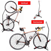 Decopatent PRO Fietsenrek om je Fiets Verticaal of Horizontaal in te stallen - Fiets standaard display - Universeel Fietsenrek - Fietsenstalling - Fietsrek voor 1 Fiets - Voor Racefiets MTB Mountainbike Elektrische fietsen- Decopatent®