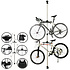 Decopatent Plafond Fiets ophangsysteem voor 2 Fietsen - Staand fietsenrek voor stalling van 2 fietsen - Fietsenhouder met Telescoopstang - Fietsrek - Fietssteun - Fietsstaander houder - Fiets stang standaard - Ophang systeem - Decopatent®