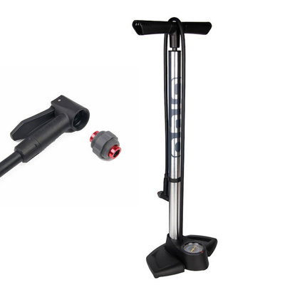 Decopatent High Pressure PRO Fietspomp met drukmeter en Slang | Fietspomp Inclusief Lock On Adapters Voor Ventielen | Bike Pump | Staande Voet Pomp - Fiets Luchtpomp met Manometer - Fietspompen voor Racefiets, Fiets, Mtb etc - Decopatent®