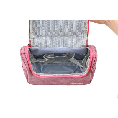 Decopatent Ophangbare Toilettas met Haak - Reis Toilet tas - Travel bag Organizer voor Vakantie / Kamperen & Reizen – Hangende Make up tas - Cosmetica Etui Tasje - Reistas Mannen en Vrouwen – Kleur ROSE - Decopatent®