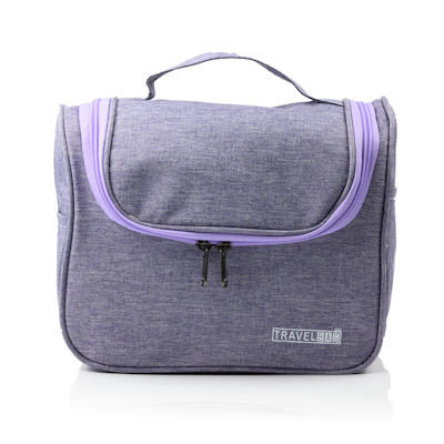 Decopatent Ophangbare Toilettas met Haak - Reis Toilet tas - Travel bag Organizer voor Vakantie / Kamperen & Reizen – Hangende Make up tas - Cosmetica Etui Tasje - Reistas Mannen en Vrouwen – Kleur PAARS - Decopatent®