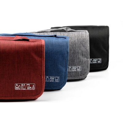 Decopatent Ophangbare Toilettas met Haak - Reis Toilet tas - Travel bag Organizer voor Vakantie / Kamperen & Reizen – Hangende Make up tas - Cosmetica Etui Tasje - Reistas Mannen en Vrouwen – Kleur ZWART - Decopatent®