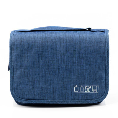 Decopatent Ophangbare Toilettas met Haak - Reis Toilet tas - Travel bag Organizer voor Vakantie / Kamperen & Reizen – Hangende Make up tas - Cosmetica Etui Tasje - Reistas Mannen en Vrouwen – Kleur BLAUW - Decopatent®