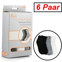 Decopatent 6 PAAR Compressie Reissokken / Vliegtuigsokken Unisex - Disposable Socks - Dames & Heren Reis sokken voor in het vliegtuig - Comfortabele Reisssokken Man / Vrouw / Unisex - Elastische Hardloop / Sport sokken - SET van 6 Paar Maat 35-44 - Decopatent®