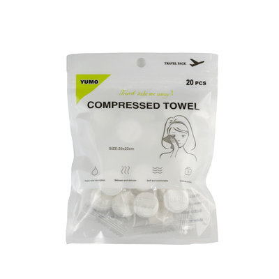 Decopatent 20 STUKS Reis Handdoeken voor op Reis / Onderweg of Vakantie - Compressed Towels - gecomprimeerde doekjes - Travel Towel / Handdoek - Hygiene doekjes in TABLET VORM Met water veranderd dit tablet in een doekje - Decopatent®