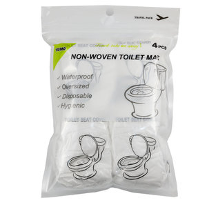 Decopatent SET van 4 STUKS Hygienische Toiletbril Cover voor op Reis  - WC Bril Covers - WC Papier voor over de WC Bril - Wegwerp Wc bril hoes - Geschikt voor op Vakantie of Reis - Comfortabel & Veilig naar het toilet - Decopatent®