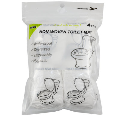 Decopatent SET van 4 STUKS Hygienische Toiletbril Cover voor op Reis  - WC Bril Covers - WC Papier voor over de WC Bril - Wegwerp Wc bril hoes - Geschikt voor op Vakantie of Reis - Comfortabel & Veilig naar het toilet - Decopatent®