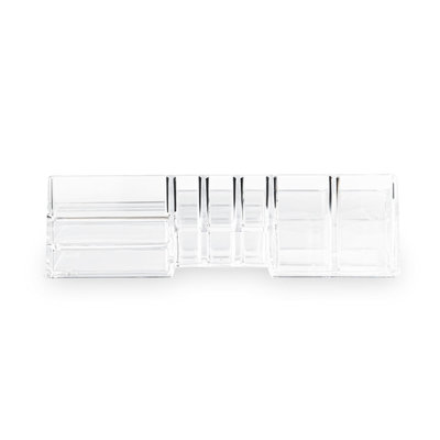 Decopatent Make up Organizer met 14 Vakken – Make-up Organizer Transparant - Sieraden Makeup Cosmetica Opbergsysteem - Display Houder voor Lippenstift / Nagellak / Brushes / Visagie - Make up kwasten / Sieraden etc. - Decopatent®