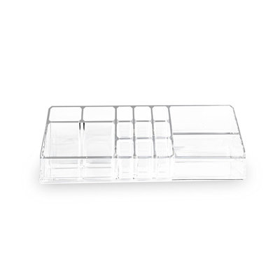 Decopatent Make up Organizer met 14 Vakken – Make-up Organizer Transparant - Sieraden Makeup Cosmetica Opbergsysteem - Display Houder voor Lippenstift / Nagellak / Brushes / Visagie - Make up kwasten / Sieraden etc. - Decopatent®