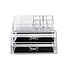 Decopatent Make up Organizer met 9 Vakken & 2 Schuif Laden – Make-up Organizer Transparant - Sieraden Makeup Cosmetica Opbergsysteem - Display Houder voor Lippenstift / Nagellak / Brushes / Visagie - Make up kwasten / Sieraden etc. - Decopatent®