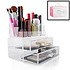 Decopatent Make up Organizer met 8 Vakken & 2 Schuif Laden – Make-up Organizer Transparant - Sieraden Makeup Cosmetica Opbergsysteem - Display Houder voor Lippenstift / Nagellak / Brushes / Visagie - Make up kwasten / Sieraden etc. - Decopatent®