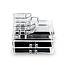 Decopatent Make up Organizer met 8 Vakken & 2 Schuif Laden – Make-up Organizer Transparant - Sieraden Makeup Cosmetica Opbergsysteem - Display Houder voor Lippenstift / Nagellak / Brushes / Visagie - Make up kwasten / Sieraden etc. - Decopatent®