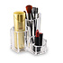 Decopatent RONDE Make up Organizer met 3 Vakken – Make-up Organizer Transparant - Makeup Cosmetica Opbergsysteem - Display Houder voor Lippenstift / Nagellak / Brushes / Visagie - Make up kwasten etc. - Decopatent®