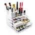 Decopatent XL Make up Organizer met 16 Vakken & 4 Schuif Laden – Make-up Organizer Transparant - Sieraden Makeup Cosmetica Opbergsysteem - Display Houder voor Lippenstift / Nagellak / Brushes / Visagie - Make up kwasten / Sieraden etc. - Decopatent®