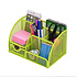 Decopatent Pennenbak met 6 vakken en 1 schuiflade voor pennen, potloden, notitieblok / post it en paperclips etc  - Mesh bureau organizer - pennenbakje van metaal / gaas - pennenhouder - bureau organizer Kleur: Groen – Decopatent®