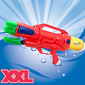 Decopatent XL Waterpistool - Super soaker waterpistool voor jongens - Jumbo waterkanon - Dubbel Shots supersoaker water pistool voor kinderen - Waterspeelgoed Watergeweer - Water gun met groot water reservoir - Afm 63.5x10x26 Cm - 1.8 Liter - ROOD - Decopatent®