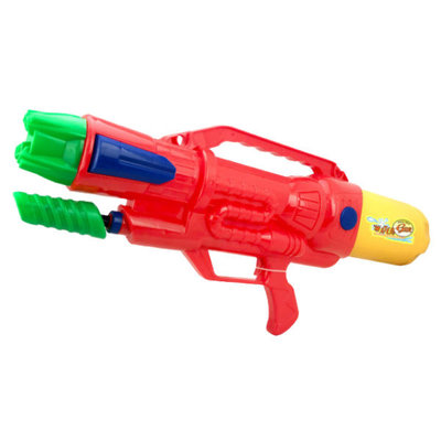 Decopatent XL Waterpistool - Super soaker waterpistool voor jongens - Jumbo waterkanon - Dubbel Shots supersoaker water pistool voor kinderen - Waterspeelgoed Watergeweer - Water gun met groot water reservoir - Afm 63.5x10x26 Cm - 1.8 Liter - ROOD - Decopatent®