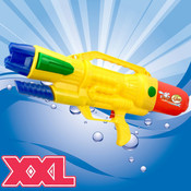 Decopatent XL Waterpistool - Super soaker waterpistool voor jongens - Jumbo waterkanon - Dubbel Shots supersoaker water pistool voor kinderen - Waterspeelgoed Watergeweer - Water gun met groot water reservoir - Afm 63.5x10x26 Cm - 1.8 Liter - GEEL - Decopatent®