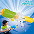 Decopatent XXL Waterpistool - Super soaker waterpistool voor jongens - Jumbo waterkanon - Dubbel Shots supersoaker water pistool voor kinderen - Waterspeelgoed Watergeweer - Water gun met groot water reservoir - Afm 80x15x27 Cm - 3.2 Liter GROEN/GEEL - Decopatent®