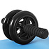 Decopatent AB Roller Zwart - Trainingswiel voor buikspieren – Buikspiertrainer / buikspierwiel / buikspier roller / Ab Wheel - Luxe uitvoering met Mat, foam handvatten en stabiel buikspier wiel om buikspieren te trainen - Decopatent®