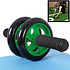 Decopatent AB Roller Groen - Trainingswiel voor buikspieren – Buikspiertrainer / buikspierwiel / buikspier roller / Ab Wheel - Luxe uitvoering met Mat, foam handvatten en stabiel buikspier wiel om buikspieren te trainen - Decopatent®