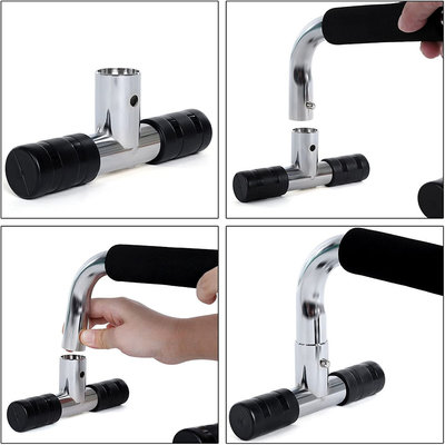 Decopatent Push up bars - Set van 2 stuks - Stevige opdruksteunen voor push ups - Hoge stabiliteit - Foam handvatten voor extra grip - Zilver - Decopatent®