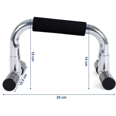 Decopatent Push up bars - Set van 2 stuks - Stevige opdruksteunen voor push ups - Hoge stabiliteit - Foam handvatten voor extra grip - Zilver - Decopatent®