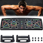 Decopatent Push up bord met push up bars - Stevig opdrukbord - 14-in-1 thuis fitness - Borstspiertrainer / rugspiertrainer / armspieren (triceps) schouderspieren trainen met push ups - Luxe push up board met kleuren - Eenvoudig trainen 61x20x2 Cm - Decopatent®