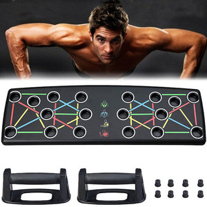 Decopatent Push up bord met push up bars - Stevig opdrukbord - 14-in-1 thuis fitness - Borstspiertrainer / rugspiertrainer / armspieren (triceps) schouderspieren trainen met push ups - Luxe push up board met kleuren - Eenvoudig trainen 61x20x2 Cm - Decopatent®