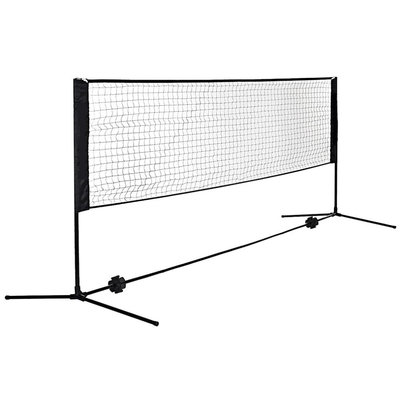 Decopatent Badminton net / Tennis net in hoogte verstelbaar - 3 meter breed & max 155 cm hoog - Set bestaat uit sportnet, stevig frame en opbergtas - Badmintonnet / Tennisnet voor tuin, camping, speelplaats , vakantie - Easy en eenvoudig meenemen - Decopatent®