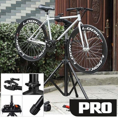 Decopatent PRO DELUXE Montagestandaard fiets - Professionele uitvoering - Extra Luxe - 360° draaibaar, hoogte verstelbaar, met grote gereedschapsbak en stuurhouder - Fietsreparatiestandaard - O.a voor racefiets, MTB fietsen standaard - Decopatent®